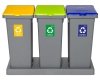 Kosz FLAP BIN 53L szary / pokrywa zielona SZKŁO